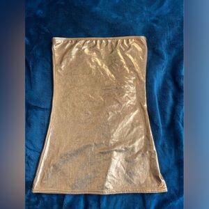 2000s Elegant Gold Strapless Dress